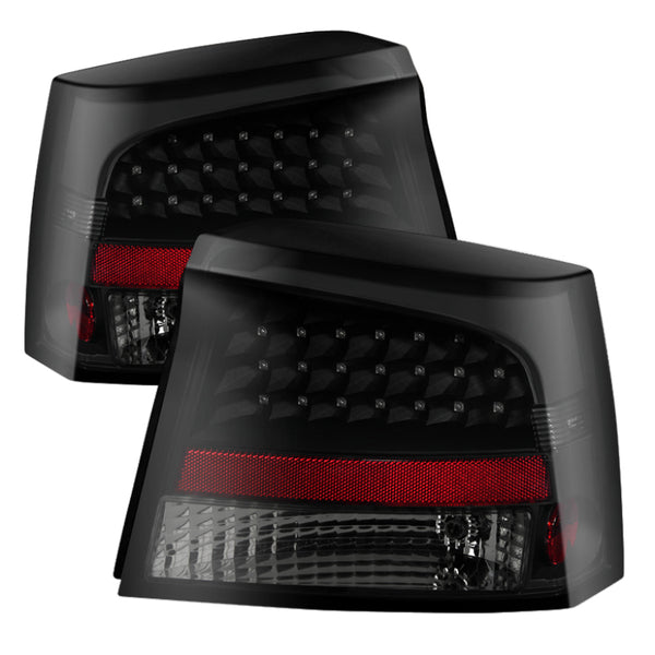 Xtune Dodge Charger 06-08 LED Tail Lights Black Smoke ALT-JH-DCH05-LED-BKSM