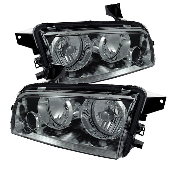 Xtune Dodge Charger 06-10 Halogen Only (Does Not Fit Hid Model) Headlights Smoked HD-JH-DCH06-SM