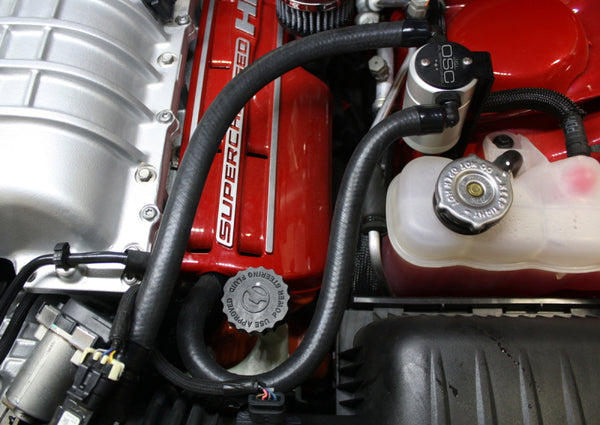 J&L 15-17 Dodge Hellcat 6.2L Hemi Driver Side Oil Separator 3.0 - Clear Anodized