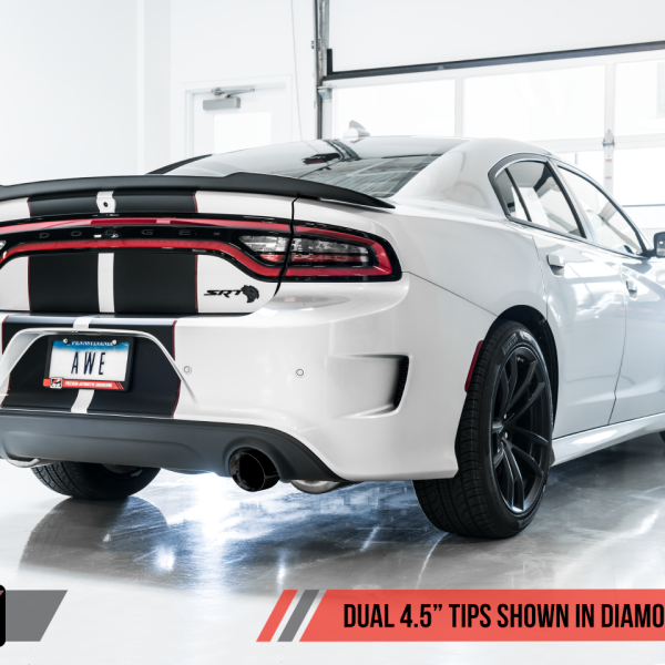 AWE Tuning 2015+ Dodge Charger 6.4L/6.2L Non-Resonated Touring Edition Exhaust - Diamond Blk Tips AWE Tuning 2015+ Dodge Charger 6.4L/6.2L Non-Resonated Touring Edition Exhaust - Diamond Blk Tips