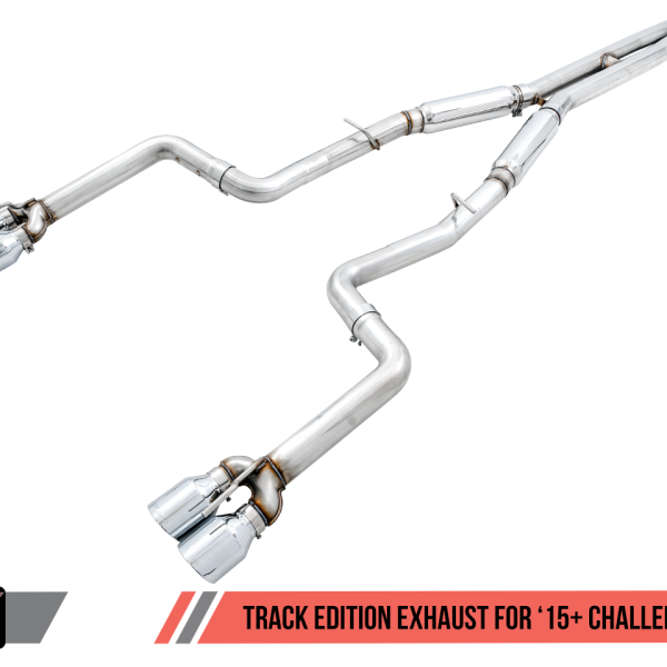AWE Tuning 15+ Dodge Challenger 5.7 Track Edition Exhaust - Chrome Silver Quad Tips AWE Tuning 15+ Dodge Challenger 5.7 Track Edition Exhaust - Chrome Silver Quad Tips