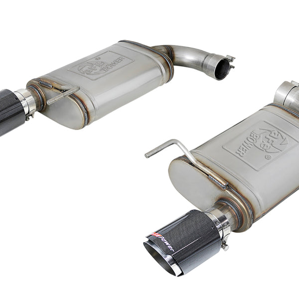 aFe MACH Force Xp SS Axle Back Exhaust System w/ Carbon Fiber Tips 15-17 Ford Mustang GT V8-5.0L aFe MACH Force Xp SS Axle Back Exhaust System w/ Carbon Fiber Tips 15-17 Ford Mustang GT V8-5.0L
