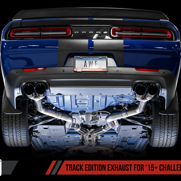 AWE Tuning 15+ Dodge Challenger 5.7 Track Edition Exhaust - Diamond Black Quad Tips AWE Tuning 15+ Dodge Challenger 5.7 Track Edition Exhaust - Diamond Black Quad Tips