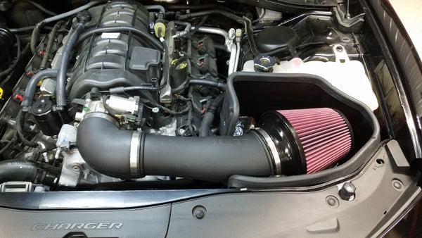 JLT 11-19 Dodge Charger 5.7L (w/o Shaker Hood) Series 2 Black Tex Cold Air Intake Kit w/Red Filter JLT 11-19 Dodge Charger 5.7L (w/o Shaker Hood) Series 2 Black Tex Cold Air Intake Kit w/Red Filter