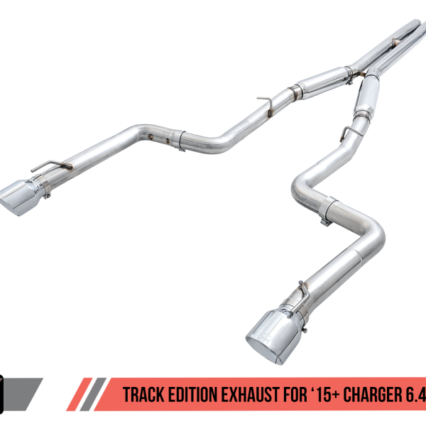 AWE Tuning 2015+ Dodge Charger 6.4L/6.2L Supercharged Track Edition Exhaust - Chrome Silver Tips AWE Tuning 2015+ Dodge Charger 6.4L/6.2L Supercharged Track Edition Exhaust - Chrome Silver Tips