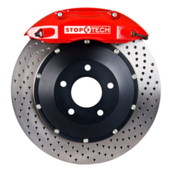 StopTech 09-13 Dodge Challenger SRT-8 Rear BBK w/ Red ST-40 Calipers Drilled 355x32 Rotors