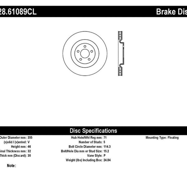 StopTech 07-13 Mustang Shelby / 10-13 GT / 12-13 Boss 302 Fr Left Drilled CRYO-STOP Brake Rotor