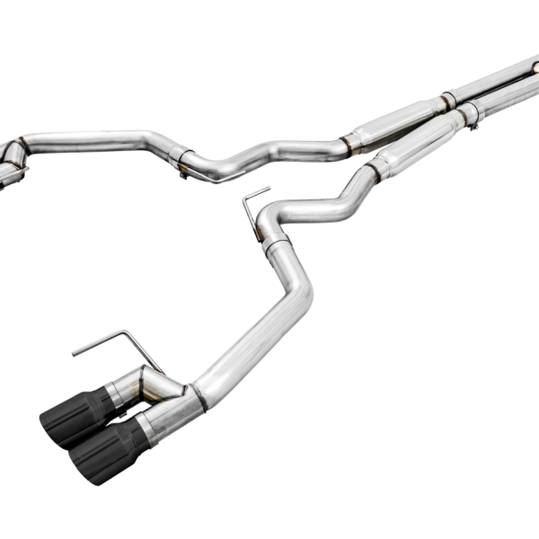 AWE Tuning 2018+ Ford Mustang GT (S550) Cat-back Exhaust - Track Edition (Quad Diamond Black Tips)