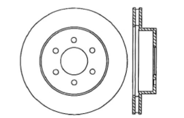 StopTech 97-02 Dodge Dakota 2WD/4WD/98-02 Durango Drilled Left Front Rotor