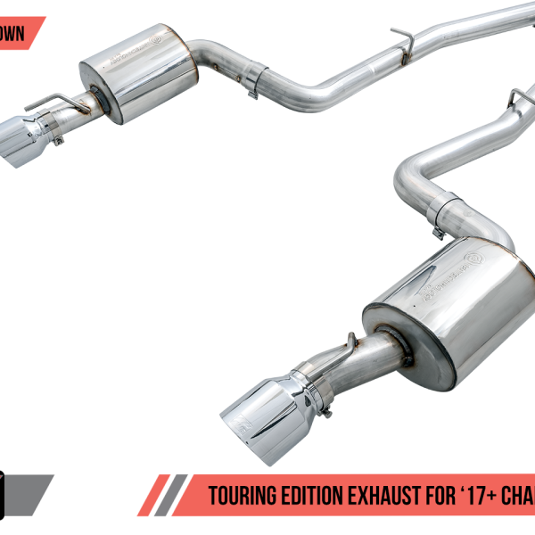 AWE Tuning 17+ Dodge Charger 5.7 Touring Edition Exhaust - Non-Resonated - Chrome Silver Tips