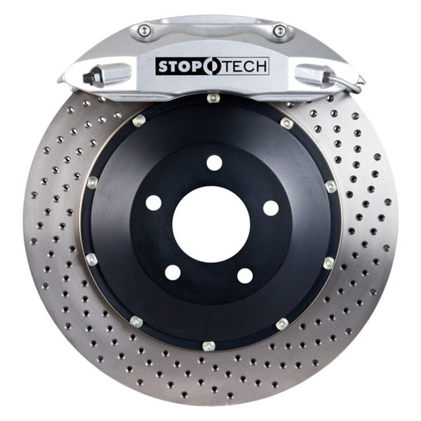 StopTech 91-96 Dodge Stealth AWD Front BBK - ST-40 Silver Caliper / 2pc Drilled 355x32mm Rotor