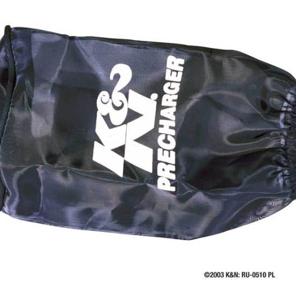 K&N Round Straight - Black - 3.5in ID x 5in H - Precharger Air Filter Wrap Blue