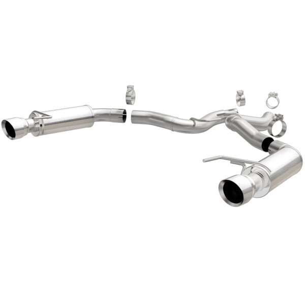 MagnaFlow Axle Back, SS, 3in, Competition, Dual Split Polished 4.5in Tip 2015 Ford Mustang GT V8 5.0