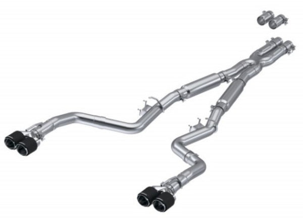 MBRP 17-21 Dodge Challenger 5.7L/6.2L/6.4L Carbon Fiber Quad Tip T304 Catback Exhaust