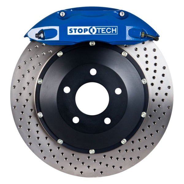 StopTech 94-04 Ford Mustang Front BBK Blue ST-40 355x32mm Drilled Rotors