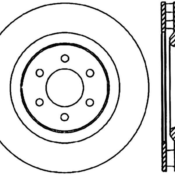 StopTech 92-02 Dodge Viper Drilled Front Right Cryo Rotor