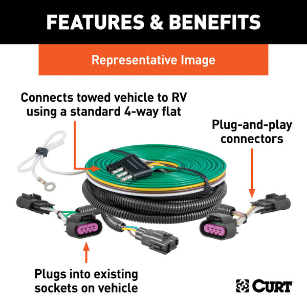 Curt 14-20 Dodge Durango Custom Towed-Vehicle RV Wiring Harness