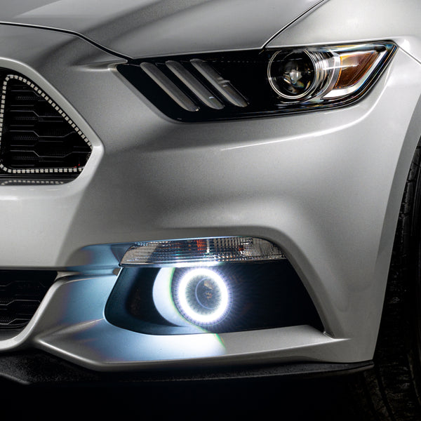 Oracle 15-17 Ford Mustang Dynamic RGB+A Projector Surface Mount Fog Light Halo Kit - ColorSHIFT