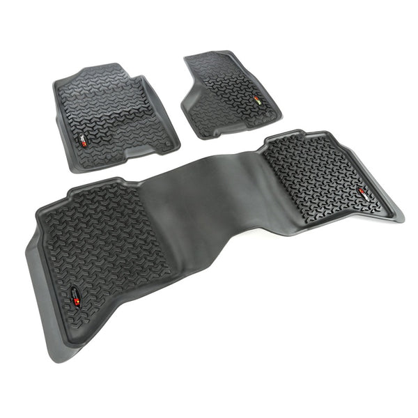 Rugged Ridge Floor Liner Front/Rear Black 2009-2017 Dodge Ram 1500 / 2500 / 3500 Crew Cab