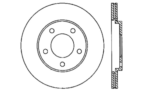 StopTech 05-10 Ford Mustang V6/4.0L / GT V8/4.6L Cross Drilled Left Rear Rotor