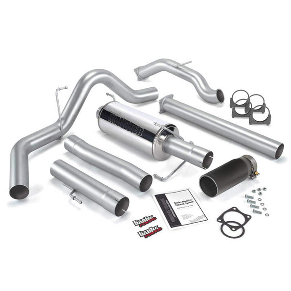 Banks Power 03-04 Dodge 5.9 SCLB/CCSB Cat Monster Exhaust System - SS Single Exhaust w/ Black Tip