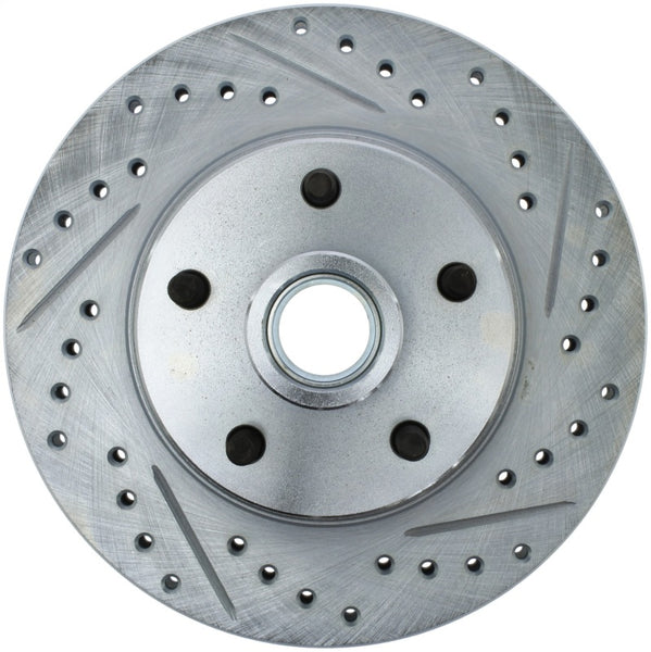 StopTech 68-69 Ford Mustang Left Slotted & Drilled Brake Rotor - Front