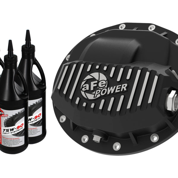 aFe Power Pro Series Front Diff Cover Black Machined & Gear Oil 13-18 Dodge Ram 2500/3500