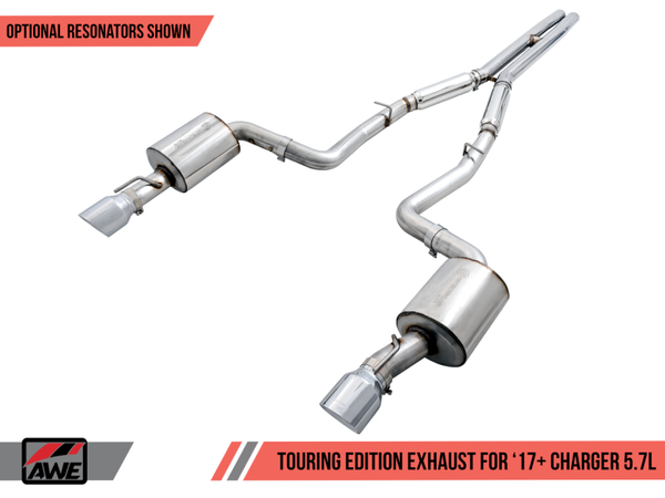 AWE Tuning 17+ Dodge Charger 5.7 Touring Edition Exhaust - Resonated - Chrome Silver Tips