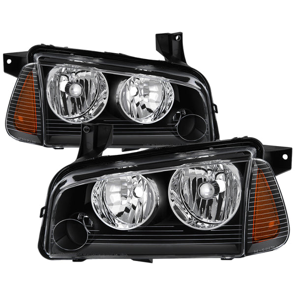 xTune Dodge Charger 05-10 (Non-HID) OEM Style Headlights w/ Corner 4pcs - Black HD-JH-DCH05-SET-BK