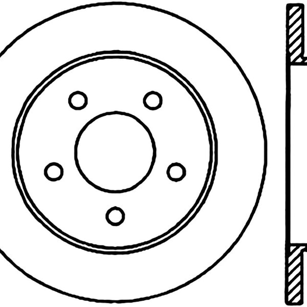 StopTech 01-04 Ford Mustang GT Rear Right Slotted & Drilled Sport Cryo Brake Rotor