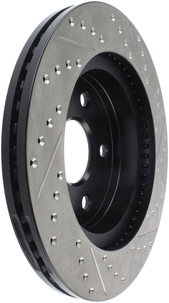 StopTech 04-06 Dodge Durango / 02-10 Ram 1500 (exc Mega Cab) Front Right Slotted & Drilled Rotor