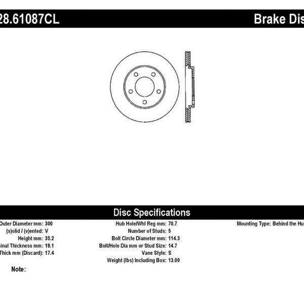 StopTech 05-10 Ford Mustang V6 4.0L / GT V8 4.6L Drilled Left Rear CRYO Rotor