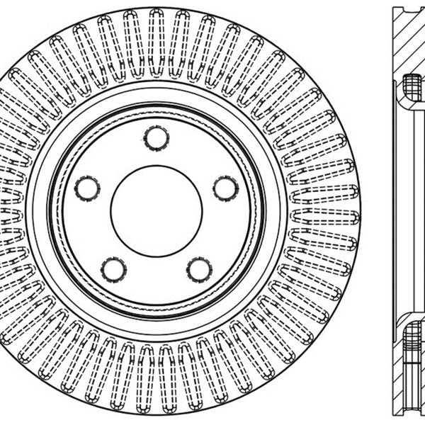 StopTech Power Slot 15-17 Ford Mustang Ecoboost Front Right Slotted Rotor