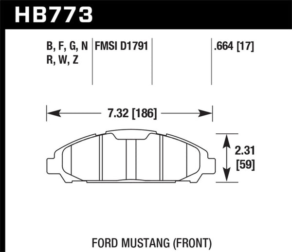 Hawk 15-17 Ford Mustang DTC-30 Front Brake Pads