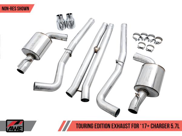 AWE Tuning 17+ Dodge Charger 5.7 Touring Edition Exhaust - Resonated - Diamond Black Tips