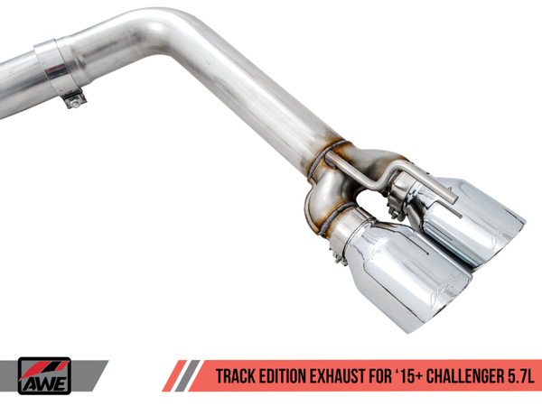 AWE Tuning 15+ Dodge Challenger 5.7 Track Edition Exhaust - Chrome Silver Quad Tips