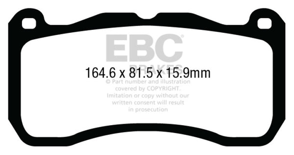 EBC 13-14 Ford Mustang GT500 Orangestuff Front Brake Pads