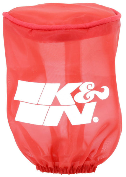 K&N Drycharger Air Filter Wrap - Round Straight - Red Closed Top 3in Inside Dia x 4in Height