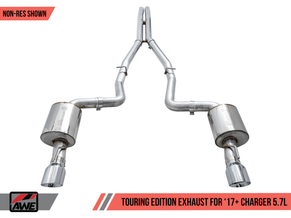 AWE Tuning 17+ Dodge Charger 5.7 Touring Edition Exhaust - Non-Resonated - Chrome Silver Tips