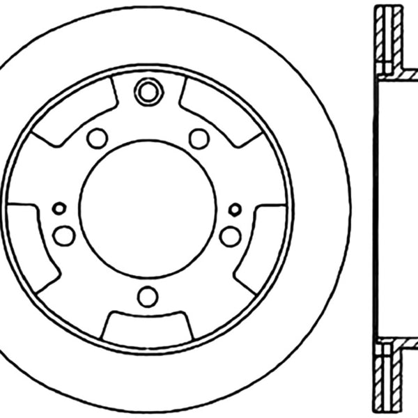 StopTech 91-96 Dodge Stealth 2WD / 90-99 Mitsubishi 3000GT Right Rear Slotted & Drilled Rotors