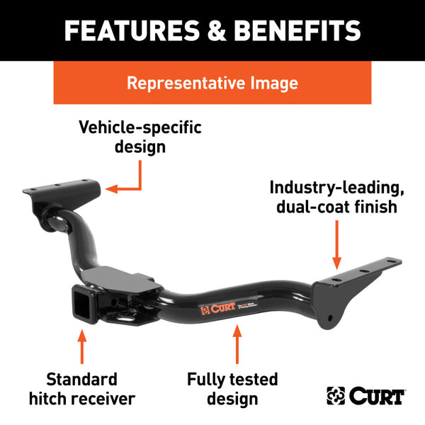 Curt 02-03 Dodge Ram 1500 6ft Bed Class 3 Trailer Hitch w/2in Receiver