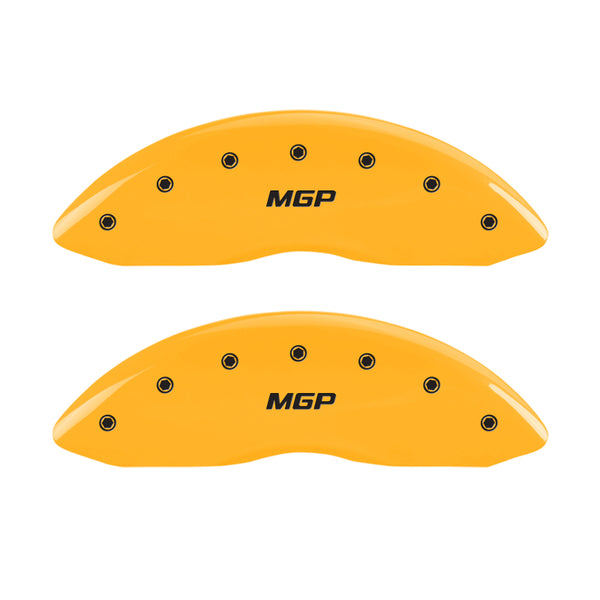 MGP 4 Caliper Covers Engraved Front & Rear MGP Yellow Finish Black Char 2006 Dodge Charger