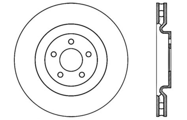 StopTech 07-13 Mustang Shelby / 10-13 GT / 12-13 Boss 302 Fr Right Drilled CRYO-STOP Brake Rotor