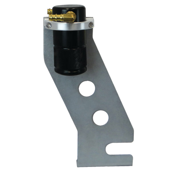 Moroso 87-93 Ford Mustang Air/Oil Separator Catch Can - Small Body - Billet Aluminum - Black Finish
