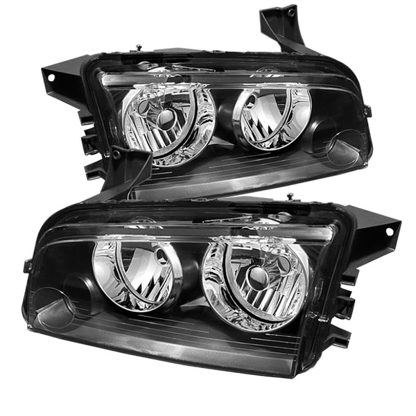 Xtune Dodge Charger 06-10 Halogen Only (Does Not Fit Hid Model) Headlights Black HD-JH-DCH06-BK