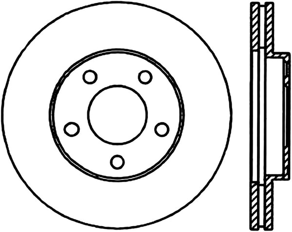 StopTech Power Slot 94-02 Mustang (Excl Cobra)/03-04 Mustang Base/GT Front Left Slotted Cryo Rotor