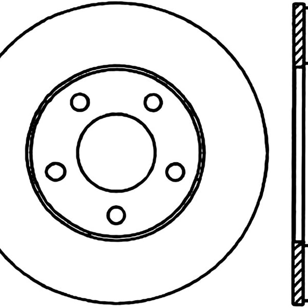 StopTech Power Slot 94-02 Mustang (Excl Cobra)/03-04 Mustang Base/GT Front Left Slotted Cryo Rotor