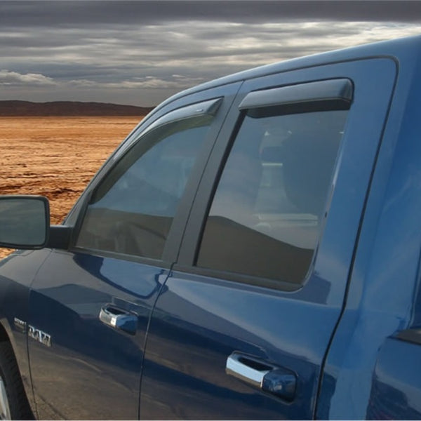 Stampede 2009-2010 Dodge Ram 1500 Extended Cab Pickup Snap-Inz Sidewind Deflector 4pc - Smoke