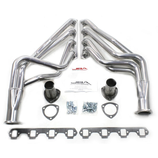 JBA 65-73 Ford Mustang 260-302/71-73 Ford 260-351W SBF 1-5/8in Primary Silver Ctd Long Tube Header