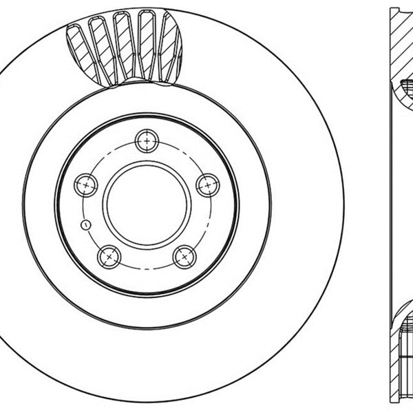 StopTech 15-17 Ford Mustang Slotted Front Right Sport Brake Rotor